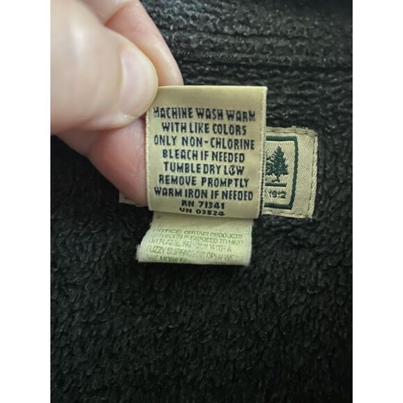 L.L. Bean Men's XS Fleece Lined Plaid Flannel Button Down Shirt Shacket Navy Red - Picture 3 of 15